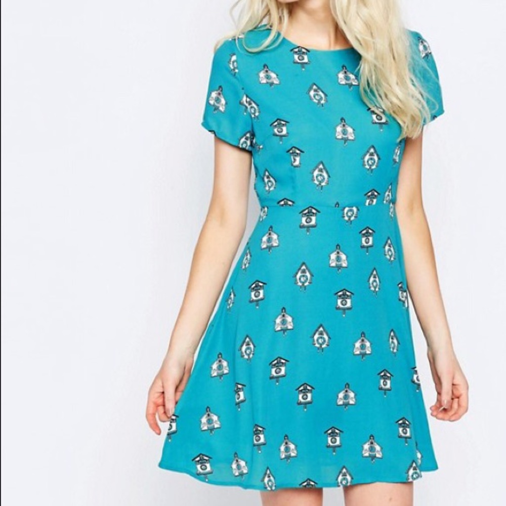 ASOS Teal Printed Dress